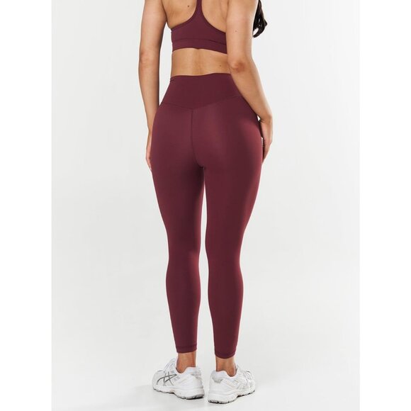 Soft High Waisted Leggings: Non See Through Tummy Control Yoga Red Pants - Picture 3 of 6